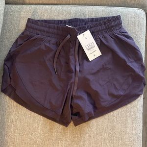Halara- NEW- Drawstring Contrast Mesh 2-in-1 shorts in Purple